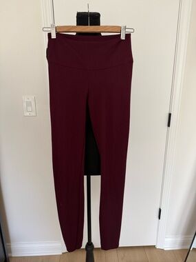 White House Black Market Wine-Colored High-Rise Leggings